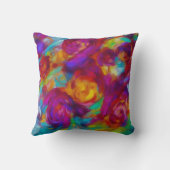 明るいモダン抽象芸術フローラ クッション (裏面)