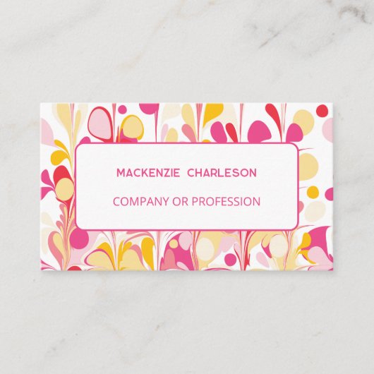 明るいモダン抽象芸術大理石パターン 名刺 (正面)