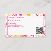 明るいモダン抽象芸術大理石パターンQRコード 名刺 (裏面)