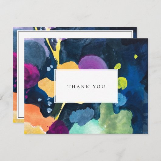 明るいモダン抽象芸術絵を描パターン ノートカード (正面/裏面)