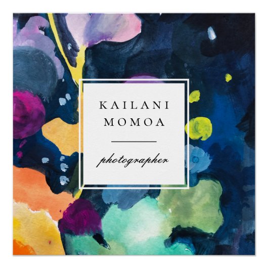 明るいモダン抽象芸術絵を描パターン ポスター (正面)