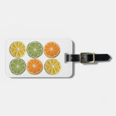 明るいモダン新しミニマルいクロシェのフルーツスライス ラゲッジタグ (正面横)