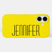 明るいモダン暖かい黄色、大パーソナライズされた名 Case-Mate iPhoneケース (裏面 (横))