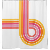 明るいモダン曲ガーリーがりストライプパターン シャワーカーテン (正面)