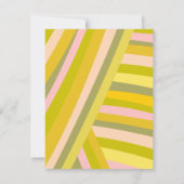 明るいモダン柑橘系ストライプの緑とピンクの名前 ノートカード (裏面)