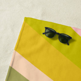 明るいモダン柑橘類ストライプ柄 ビーチタオル