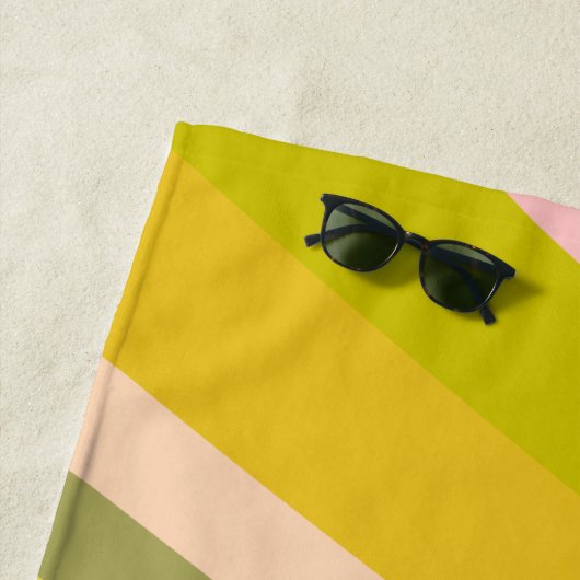 明るいモダン柑橘類ストライプ柄 ビーチタオル (インサイチュ)