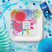 明るいモダン水カラーフローラマゼルトフ ペーパープレート (パーティー)