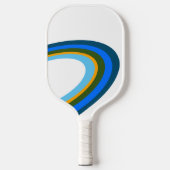 明るいモダン白のカラフル楕円リングや輪 ピックルボールラケット (正面)