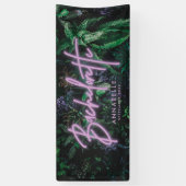 明るいモダン紫のネオガーリーバチェロレッテバンク 横断幕 (縦)