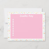 明るいモダン色の紙吹雪ドットノートカード ノートカード (正面)