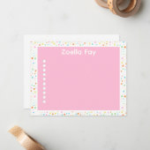 明るいモダン色の紙吹雪ドットノートカード ノートカード (正面/裏面インサイチュ)