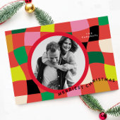 明るいモダン色数々ののブロックの円写真 シーズンカード