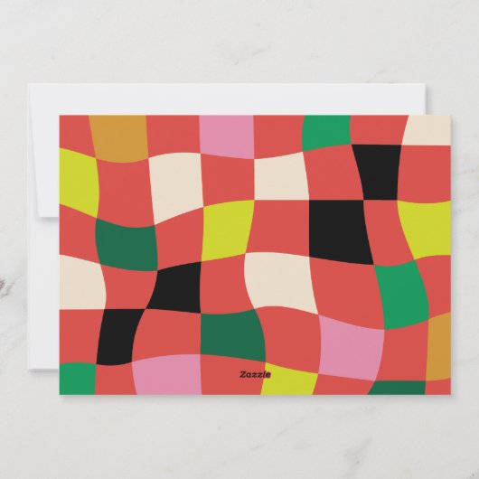 明るいモダン色数々ののブロックの円写真 シーズンカード (裏面)