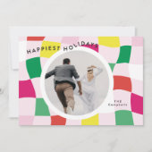 明るいモダン色数々のの丸の写真ハッピー シーズンカード (正面)