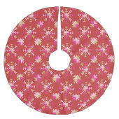 明るいモダン赤の幾何形状パターン ブラッシュドポリエステルツリースカート (正面)