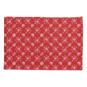 明るいモダン赤の幾何形状パターン 枕カバー (裏面-左)