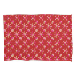 明るいモダン赤の幾何形状パターン 枕カバー