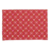 明るいモダン赤の幾何形状パターン 枕カバー (正面右)