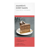 明るいモダン赤はっきりした黒のベーカリー価格サービス ラックカード (裏面)