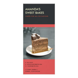 明るいモダン赤はっきりした黒のベーカリー価格サービス ラックカード