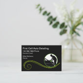 明るいモダン車詳細名刺デザイン 名刺 (スタンド正面)