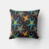 明るいモダン黒いヒトデ模様 クッション (裏面)