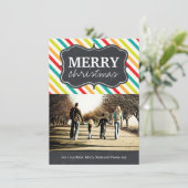 明るいモダン黒板のクリスマスフォトカード シーズンカード (スタンド正面)