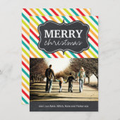 明るいモダン黒板のクリスマスフォトカード シーズンカード (正面/裏面)