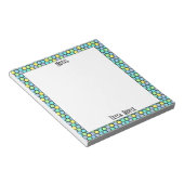 明るいモノグラムのネオンカラフルパタモダンーン ノートパッド (アングル)