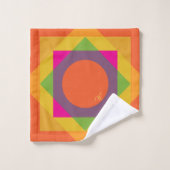 明るいモノグラムの幾何カラフルパターン バスタオルセット (ウォッシュタオル)