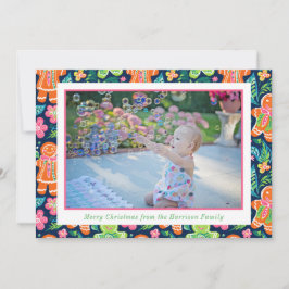 明るいヤシビーチクリスマスジンジャーブレッド写真 シーズンカード