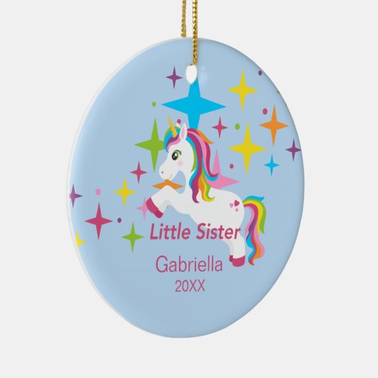 明るいユニコーンの虹の妹のオーナメント セラミックオーナメント (右)