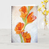 明るいユリのグリーティングカード カード (黄色い花)