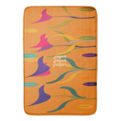 明るいユリの水の色モノグラムの バスマット (正面縦)