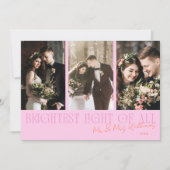 明るいライトピンクオレンジの結婚式のご案内 シーズンカード (正面)