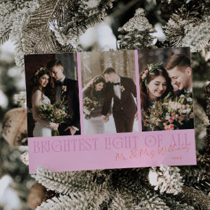 明るいライトピンクオレンジの結婚式のご案内 シーズンカード