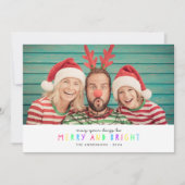 明るいライト水平独身のフォトホリデーカード シーズンカード (正面)