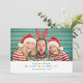 明るいライト水平独身のフォトホリデーカード シーズンカード (スタンド正面)