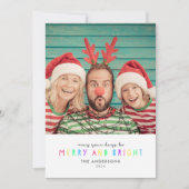 明るいライト独身のフォトホリデーカード シーズンカード (正面)