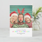 明るいライト独身のフォトホリデーカード シーズンカード (スタンド正面)