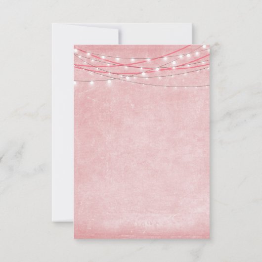 明るいライト – RSVPカード – ピンクの色合い (裏面)