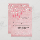 明るいライト – RSVPカード – ピンクの色合い (正面/裏面)