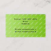 明るいライムグリーンのパターン（の模様が）あるな背景の設計 名刺 (裏面)