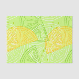 明るいライムグリーンの柑橘類レモンパターン 薄葉紙