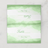 明るいライムグリーンの水の色のテーブル番号席 プレイスカード (外部開封)