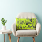 明るいライムグリーン都市漫画漫画の車 ランバークッション (椅子)