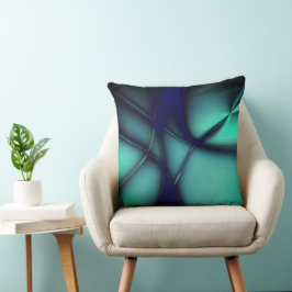 明るいラインの下の燃えたミントシアンはコードのように見える クッション