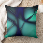 明るいラインの下の燃えたミントシアンはコードのように見える クッション (ブランケット)