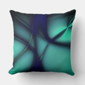 明るいラインの下の燃えたミントシアンはコードのように見える クッション (正面)